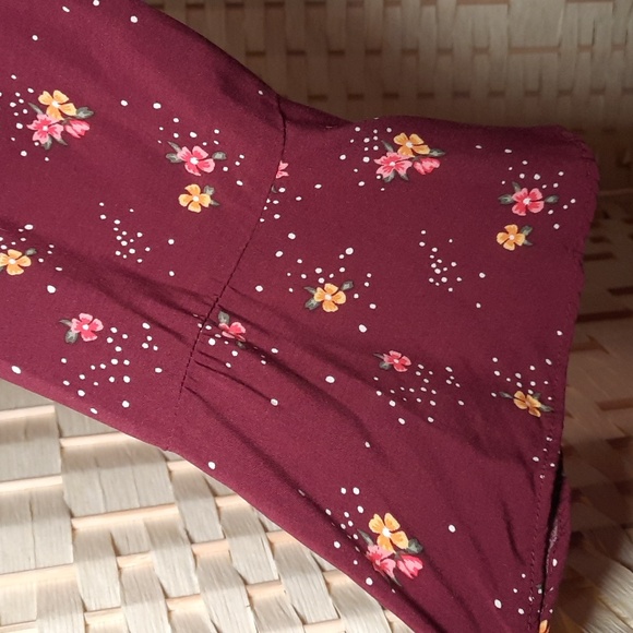 Old Navy Flared Sleeve Purple Floral Midi Dress - Picture 3 of 7